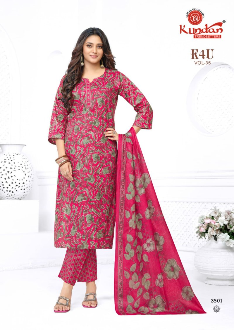 k4u Vol 35 By Kundan Pure Cotton Printed Readymade Dress